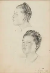 Mara Voslinskaia, Portrait Studies Of A Girl, Pencil