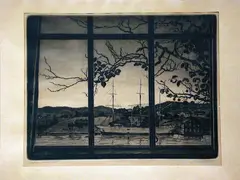 Olaf Martinius Willums, Aftenlandskab, 1920, Radering, lysmål