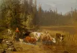 Anders Askevold, Sommerdag ved tjernet, 1876, Olje på lerret