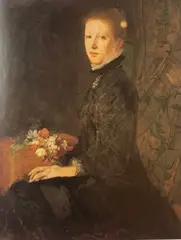 Eilif Peterssen, Portrett av kunstnerens hustru Nicoline, 1882, Olje på lerret