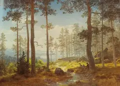 Hans Gude, Norsk landskap, 1850, Olje på lerret