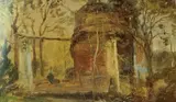 Mausoleet San Vito ved Pozzuoli by Johan Christian Clausen Dahl, Olje på papir, oppklebet på plate, sold Nov 2000