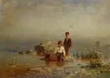 Anton Rasmussen, To gutter ved en strand