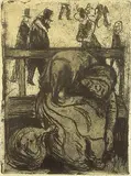 Edvard Munch, Gammel kone på en benk, Radering