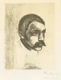 Edvard Munch, Portrett av Sigbjørn Obstfelder, Radering,