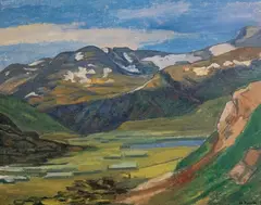 Axel Revold, Sommernatt på fjellet, Olje på lerret