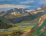 Axel Revold, Sommernatt på fjellet, Olje på lerret