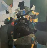 Oppstilling by Jakob Weidemann, 1959, Olje på lerret, sold Jun 2000