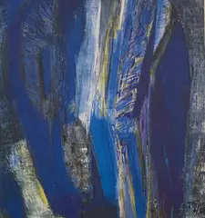 Knut Rumohr, Blå komposisjon, 1958, Olje på lerret