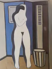 Alf Løvberg, Kvinneakt, 1952, Olje på lerret