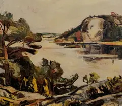 Per Deberitz, Fjeset. Fra Kragerø, 1937, Olje på lerret