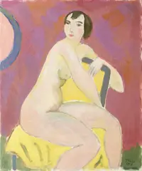 Johannes Rian, Kvinneakt, 1948, Olje på lerret, oppklebet på plate