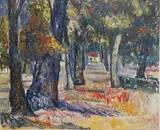 Olav Strømme, Fra Frognerparken, 1958, Olje på plate