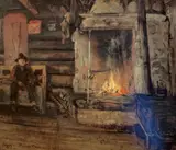 Gerhard Munthe, Gutten ved peisen, Olje på lerret