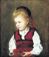 Gyda Gram, Liten pike med pærer, 1875, Olje på lerret