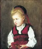 Gyda Gram, Liten pike med pærer, 1875, Olje på lerret