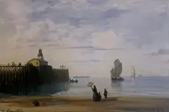 Fjordlandskap by Amaldus Nielsen, 1894, Olje på papir, oppklebet på lerret, sold May 2000