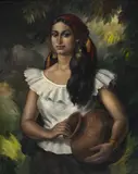 Oscar Rodríguez Naranjo, Gitana, [1939-1940], Óleo sobre lienzo