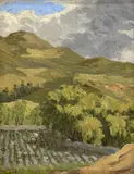 Alejandro Gómez Leal, [Paisaje], Óleo sobre madera