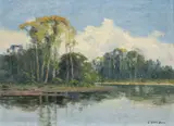 Luis Núñez Borda, [Paisaje], Óleo sobre cartón