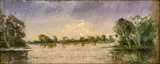 Ricardo Gómez Campuzano, [Paisaje], Óleo sobre madera