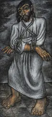 Enrique Grau, Cristo atado, 1948, Témpera sobre papel