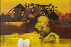 Alejandro Obregón, [Memoria de Trento], década de 1970, Óleo sobre madera