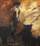Nohemí Pérez, Desplazamiento, 2002, Óleo sobre lienzo