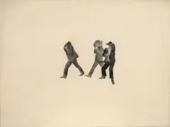 Juan Genovés, Sin título, 1973, Acuarela y lápiz sobre papel