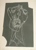 Oswaldo Guayasamín, Sin título, Xilografía sobre papel. Ejemplar VIII de XXV