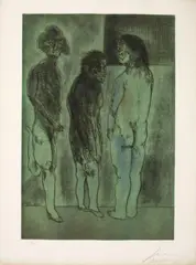 Sin título by Jose Luis Cuevas, 1981, Punta seca y aguafuerte sobre papel. Ejemplar 85 de 100, sold Feb 2024