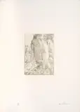 Pedro Nel Gómez, Sin título, de la carpeta Graficario de la Lucha Popular en Colombia, 1977, Punta seca sobre papel. Ejemplar 29 de 100