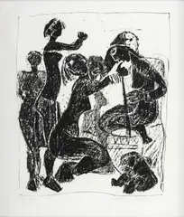 Leopoldo Richter, Indian Women, Litografía sobre papel. Ejemplar 32 de 40