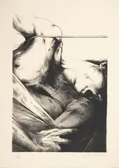 Sin título, de la serie Noche oscura de San Juan de la Cruz by Luis Caballero, 1977, Litografía sobre papel. Ejemplar 6 de 60, sold Feb 2024
