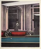 Saturnino Ramírez, La academia de billar de la Place Clichy, 1987, Litografía sobre papel. Ejemplar 78 de 120