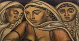 Luis Alberto Acuña Tapias, [Las tres gracias], 1938, Carboncillo y lápiz de color sobre papel.
