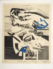 Alejandro Obregón, Boceto para un cóndor, 1969, Aguafuerte, punta seca y aguatinta con intervención a mano. Ejemplar Prueba de artista