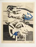 Alejandro Obregón, Boceto para un cóndor, 1969, Aguafuerte, punta seca y aguatinta con intervención a mano. Ejemplar Prueba de artista