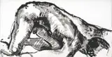 Lorenzo Jaramillo, Hombre yacente 34, de la serie Hombres yacentes, 1987-1990, Tinta sobre papel de arroz.