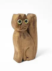 [Gato] by Hernando Tejada, Madera tallada, alambre de cobre y botones de plástico., sold Nov 2023
