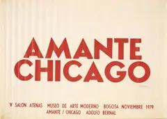 Amante Chicago del proyecto Carteles en la ciudad by Adolfo Bernal, 1979, Serigrafía sobre papel., sold Nov 2023