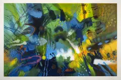 Carlos Jacanamijoy, De la abundancia nocturna, 2001, Serigrafía sobre papel. Ejemplar 132 de 150