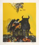 Alejandro Obregón, Homenaje a Bolívar, 1983, Serigrafía sobre papel. Ejemplar 87 de 100