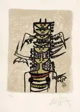 Wifredo Lam, Sin título Composition for Redfern Galleries, [1979], Litografía sobre papel. Ejemplar 87 de 100