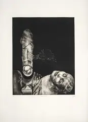 El delirio de las monjas muertas - 5 by Juan Antonio Roda, 1973, Punta seca y Aguafuerte sobre papel, Ejemplar Prueba de artista, sold Aug 2023