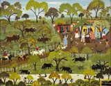 Marcial Alegría, Finca, Óleo sobre madera.
