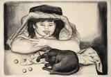 Enrique Grau, [Mujer con gato]