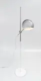 Lámpara de pié estilo Orbiter lamp de Robert Sonneman, Metal blanco y cromo, Metal blanco y cromo