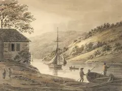 Hubert Cornish, On The River Tamar, From Calstock Passage, Looking Up, watercolour