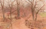 Wilmot Pilsbury, A Surrey Lane, watercolour